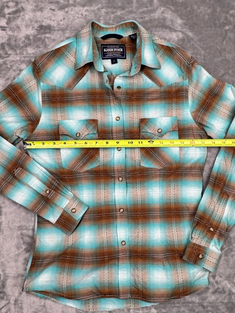 Rough Stock 100% Cotton Women’s Button-Down Plaid Shirt - Picture 11 of 11